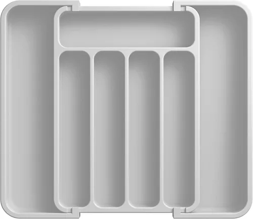 Vista 22 de Aujen Organizador de cubiertos – Organizador de cajones de cocina expandible, organizador de utensilios ajustable, bandeja de cubiertos