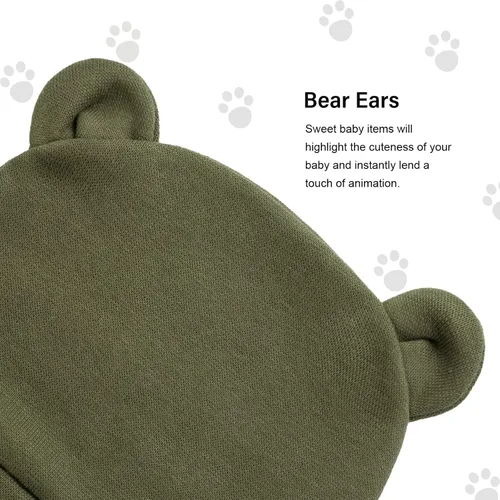 Vista 5 de Gorro y manoplas para bebé recién nacido, gorro de algodón para bebés y niños pequeños, prematuro para 0-3 meses