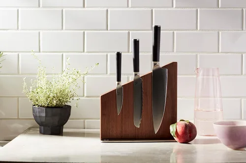 Vista 4 de Material, Cuchillo de pan dentado de 6 pulgadas, cuchillo de pan para pan casero, cuchillo de cocina dentado, hoja inspirada en Santoku de acero