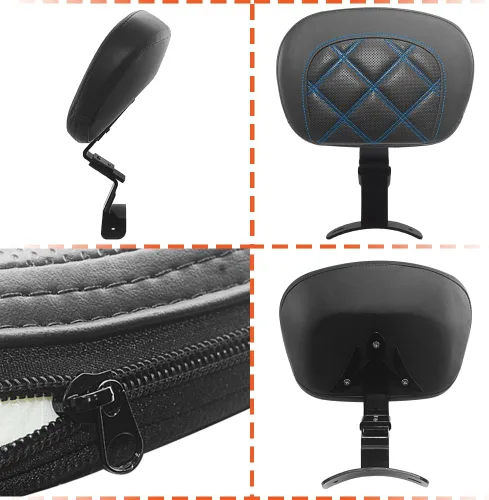 Vista 7 de FOVPLUE Kit de almohadillas ajustables para respaldo del conductor para Costuras azules