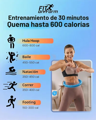 Vista 4 de Infinity Weighted Hula Hoop for Adults Weight Loss, Smart Exercise Hola Circle Hoop for Women Abs Workout