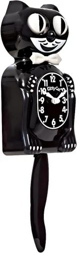 Vista 4 de Reloj de gatito pequeño Kit Cat Klock clásico negro (incluye batería)