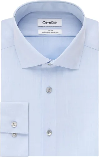 Vista 3 de Calvin Klein Camisa de vestir para hombre, ajuste delgado, sin hierro, cuello extendido