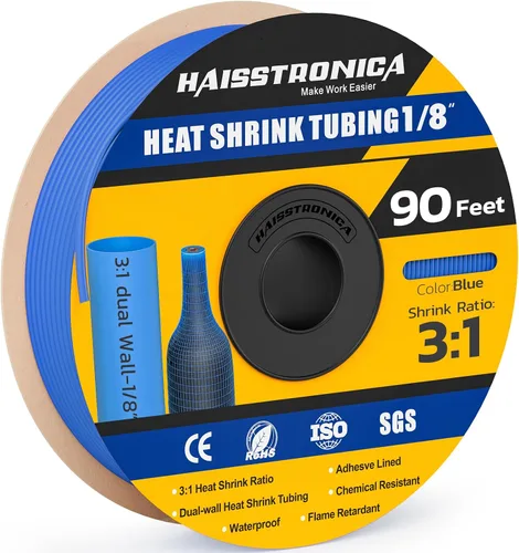 Vista 52 de haisstronica Tubo termorretráctil 3:1, relación de encogimiento, tubo termorretráctil de grado marino forrado con adhesivo para el hogar, automoción