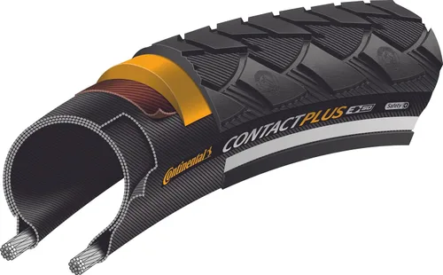 Vista 3 de Neumático de bicicleta Continental Contact Plus - Neumático de bicicleta de repuesto para ciudad/trekking, con protección adicional nominal contra