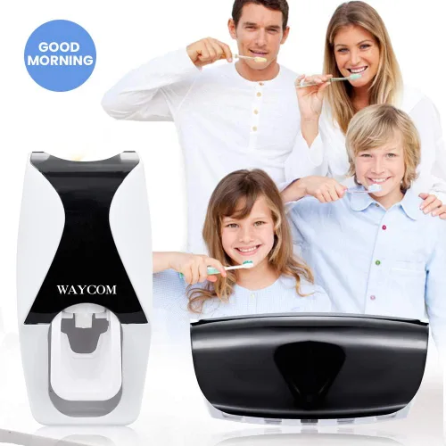 Vista 7 de WAYCOM Dust-proof Dispensador de pasta dental exprimidor de pasta dental Kit, Negro, 1