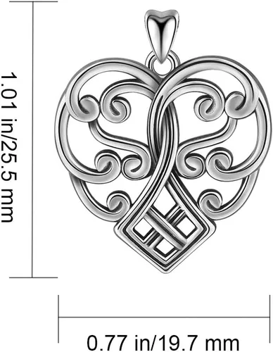 Vista 2 de Jewelry Trends Colgante de plata de ley con corazón celta victoriano, Metal, no conocido