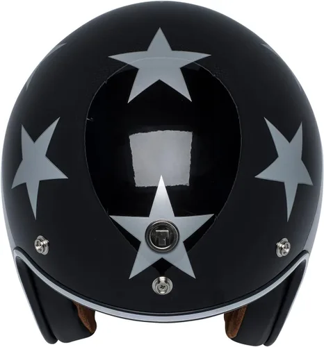 Vista 5 de TORC Casco de Motocicleta Unisex para Adultos de Cara Abierta Estilo T-50 3/4 Retro con Gráfico Captain Vegas (Negro Brillante, Pequeña), 1 Paquete