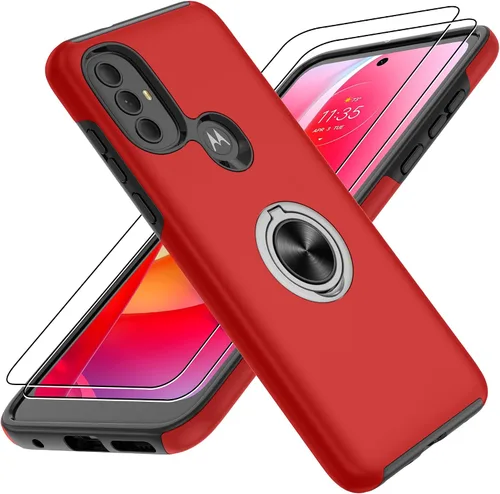 Vista 24 de Gritup - Funda para Galaxy A05S con protector de pantalla HD×2, funda protectora para teléfono a prueba de golpes con soporte magnético de anillo