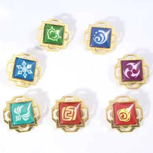 Vista 4 de Genshin Impact Vision Broche Pines Broche luminoso Ojo de Dios Accesorios para proyectos de juego para mujer