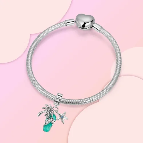 Vista 2 de GOINEVA - Dije de girasol con forma de sol, estrella, luna, elefante, para pulsera, collar de plata de ley 925, dije de corazón de amor, dijes