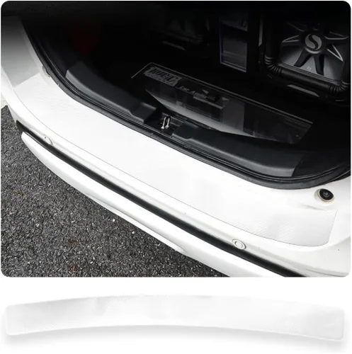 Vista 9 de Ziciner - Protector de parachoques trasero para coche, adhesivo de protección contra arañazos de fibra de carbono para umbral de puerta de maletero
