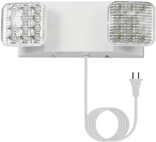 Vista 14 de GZRUIYANG Luces de emergencia con batería de respaldo, accesorios de iluminación de emergencia comerciales LED de dos cabezales ajustables Negro