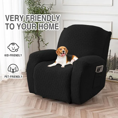 Vista 110 de Gennia Funda Impermeable para Silla Reclinable, Fundas Elásticas para Sofá Reclinable con Bolsillos, Fundas Lavables para Silla Reclinable Lazy Boy