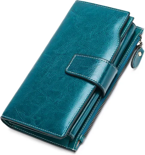 Vista 13 de SENDEFN - Carteras de cuero para mujer, con bloqueo de identificación por radio frecuencia (RFID), tarjetero con monedero, cartera de mano