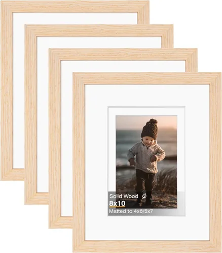 Vista 136 de KINLINK Marco de fotos de 3.5 x 5 pulgadas, color negro ceniza, marcos de madera maciza con plexiglás para mesa y montaje en pared, marcos de fotos
