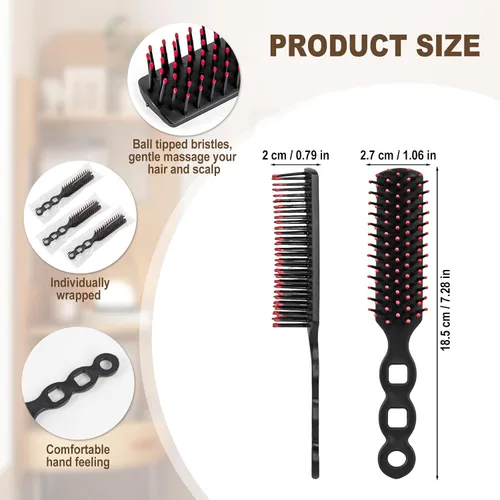 Vista 2 de Cepillos de pelo a granel para personas sin hogar envueltos individualmente, cepillo de pelo a granel, cepillo de pelo para cabello rizado, adecuado