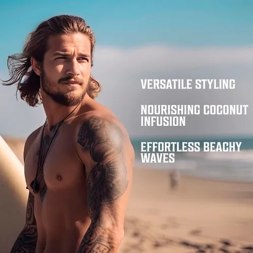 Vista 3 de Viking Revolution Spray de Sal Marina de Coco para Cabello de Hombres – Spray Texturizante para el Cabello con Kelp, Aloe Vera y Extracto de Algas