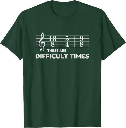 Vista 92 de Musician - Camiseta con texto en inglés "These are Difficult Times", talla S