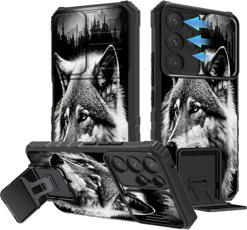 Vista 72 de Funda para Samsung Galaxy A13 5G/4G/A04S, Galaxy A13 5G con cubierta de cámara deslizante, funda de doble capa integrada con función atril