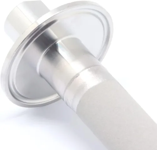 Vista 3 de QiiMii Piedra de difusión de tres abrazaderas de acero inoxidable de 1.5 pulgadas, aireación de 2 micrones, carbonatación con entrada de CO2 NPT