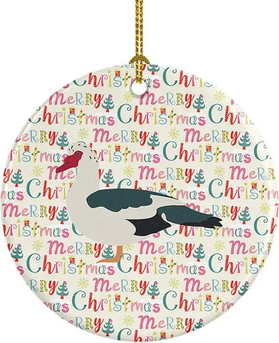 Vista 104 de Caroline's Treasures Adorno de cerámica de avestruz común para árbol de Navidad, decoración colgante para el hogar, Navidad, vacaciones, fiesta