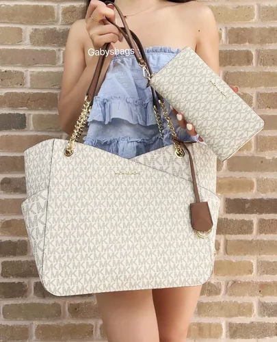 Vista 4 de Michael Kors JST - Bolso de hombro con cadena grande JST Continental firma marrón