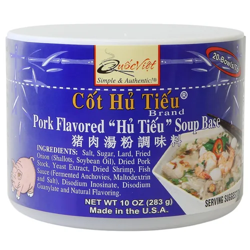 Vista 10 de Quoc Viet Foods Base para sopa con sabor a carne estilo Cot Bun Bo Hue, 10 oz.