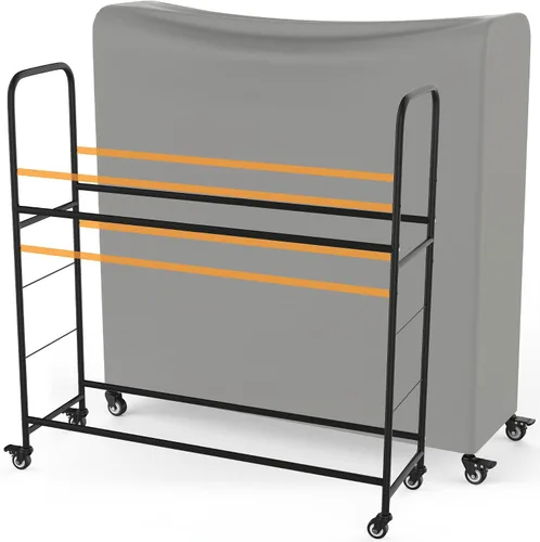 Vista 7 de STEELAID Soporte para neumáticos rodante: metal, ajustable, soporte para neumáticos y cubierta protectora, incluye 4 patas ajustables no rodantes