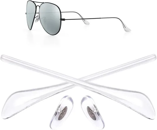 Vista 3 de Puntas de repuesto para lentes de sol Ray-Ban Aviator RB3025 3026, kit de reparación de lentes de sol (negro)
