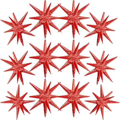 Vista 13 de Globos de aluminio con forma de estrella negra, 6 unidades, globo de explosión de estrella, globo de 22 pulgadas, globos grandes de Mylar