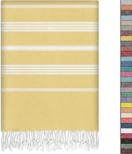Vista 14 de EPHESUS TOWELS Toalla de playa turca de gran tamaño de 38 x 70 pulgadas, diseño sultán, toalla turca para playa, baño, piscina, gimnasio, yoga