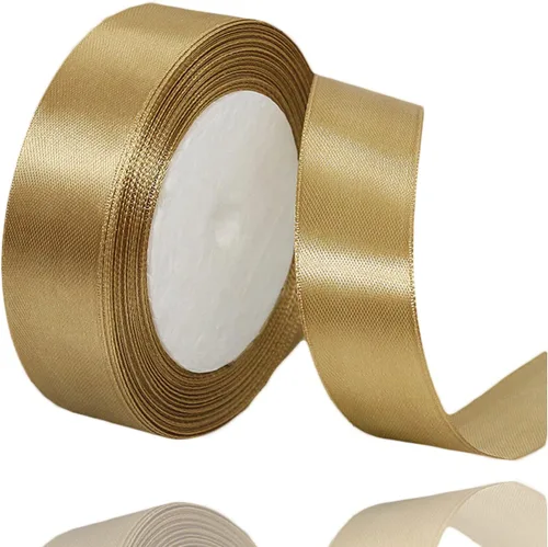 Vista 46 de Cinta beige de 1-1/2 pulgadas x 25 yardas, cinta de satén de tela de color sólido para envolver regalos, manualidades, ramos de novia, coronas