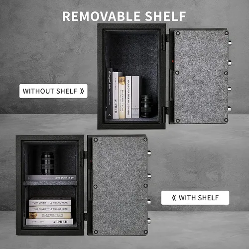 Vista 7 de TIGERKING Caja fuerte ignífuga, 1.8 pies cúbicos, caja de seguridad digital grande de acero con teclado de botón de código, resistente para el hogar