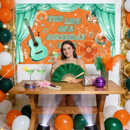 Vista 4 de Decoraciones para fiesta de cumpleaños de niña en My Showgirl Era, telón de fondo para fiesta de cumpleaños de Showgirl, decoración de fiesta