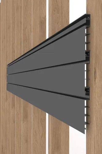 Vista 6 de Proslat 88104 Organizador de Garaje de Pared Ranurada de PVC Resistente, Sección de 4 Pies por 4 Pies, 10 Paneles, Carbón Carbón vegetal