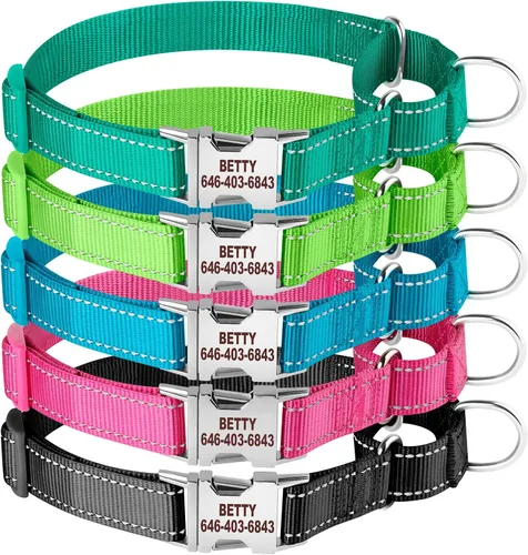 Vista 11 de Collar de Martingala personalizado para perro, collares de Martingala reflectantes con hebilla, collares de perro Martingala de entrenamiento
