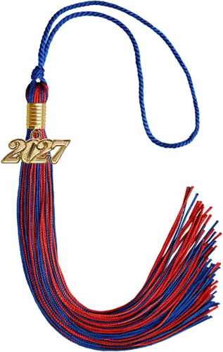 Vista 168 de Endea Graduation - Borla de doble color mixto con fecha dorada (negro/dorado antiguo, 2021)
