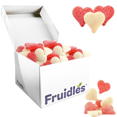 Vista 6 de Sanded Gummi Hearts - Goma de mascar para el día de San Valentín, apta para alérgicos, sin OMG, sin edulcorantes artificiales (1 libra)