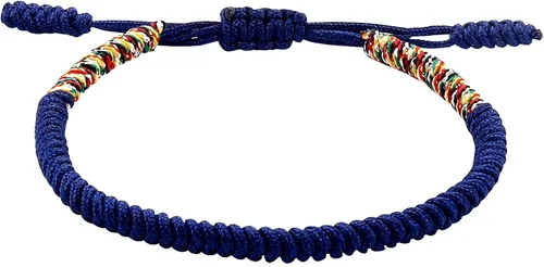 Vista 42 de Pulseras tibetanas hechas a mano con cuerda roja para él y ella, pulsera de la amistad, pulsera de la amistad, hilo negro y rojo para protección