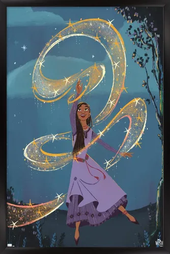 Vista 8 de Trends International Disney Wish - Póster de collage de 6 (Asha), póster de pared, 22.4 pulgadas de largo x 14.7 pulgadas, versión enmarcada