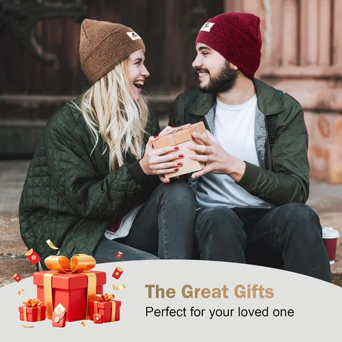 Vista 7 de 3 Packs Winter Beanie Hats for Men Women, Unisex Soft Warm Thick Beanies, Cuffed Knit Skull Cap