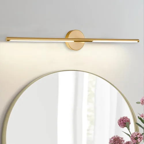 Vista 23 de Lámparas doradas para baño sobre espejo de 24 pulgadas, 18W 360° Giratorias Regulables 4000K Lámpara de Tocador LED de Latón, Luces de Tocador