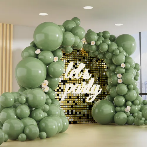 Vista 7 de Paquete de 150 globos de color blanco arena de diferentes tamaños, 18, 12, 10, 5 pulgadas, kit de arco de guirnalda de globos de fiesta de Sand White