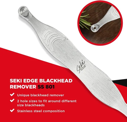 Vista 4 de Seki Edge Removedor de puntos negros (SS-801) - Extractor de comedones para puntos negros - Herramienta profesional para reventar espinillas con 2