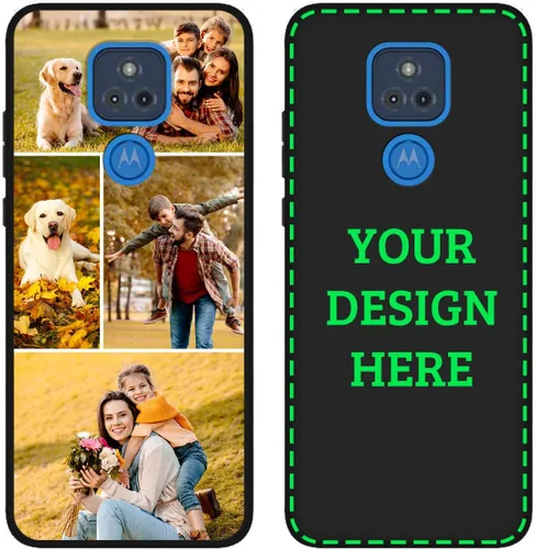 Vista 13 de Funda de teléfono con foto personalizada para Motorola Moto G Play 2021 con imagen, texto, logotipo, nombre, funda negra suave, regalo único