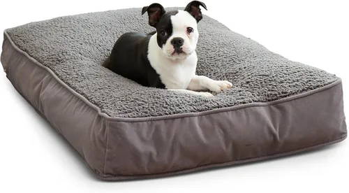 Vista 22 de South Pine Porch Buddy - Cama rectangular reversible de microfibra para perro con funda extraíble, lavable a máquina, cacao, extra pequeña