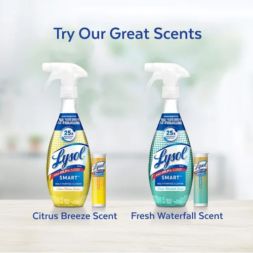 Vista 7 de Lysol Cartuchos de recarga inteligentes limpiador multiusos, brisa de cítricos, para desinfectar y limpiar, 4 quilates, el embalaje puede variar