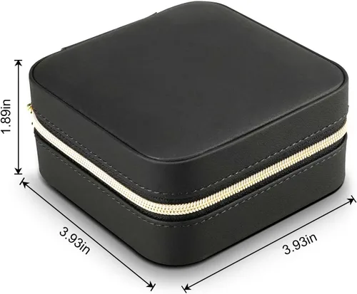 Vista 2 de Joyero con espejo, organizador de viaje de joyería para mujeres y niñas, estuche de joyería de viaje, regalos de dama de honor, accesorios