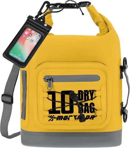 Vista 31 de MORXPLOR Bolsa seca impermeable, 5L/10L/20L/30L/40L/55L Mochila seca con funda impermeable para teléfono para natación, kayak